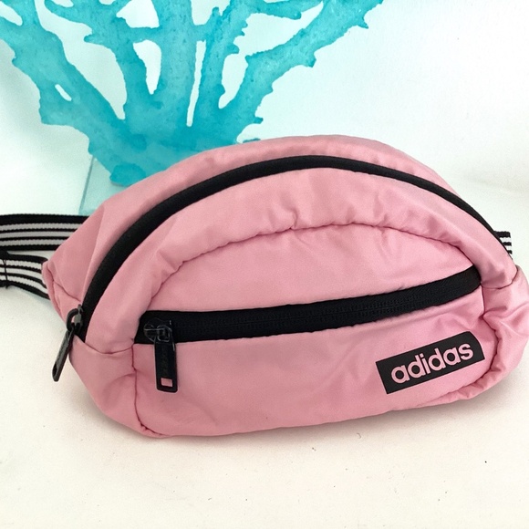 NEW ADIDAS NYLON PINK AND BLACK BELT WAIST SPORT BAG - Picture 1 of 5